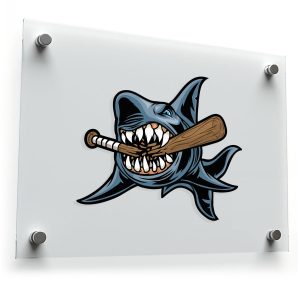 Shark with Bat Sticker