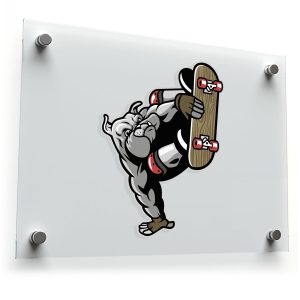 Skateboarding Bulldog Sticker