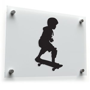 Skateboarding Kid Silhouette Sticker