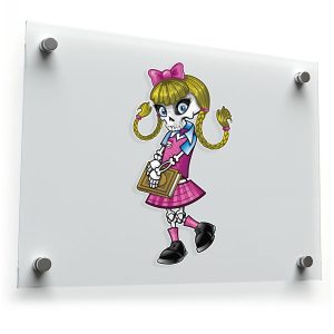 Skeleton Schoolgirl Vinyl Decal