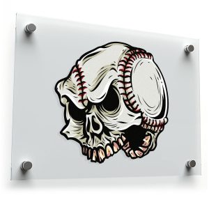 Skull Baseball Sticker