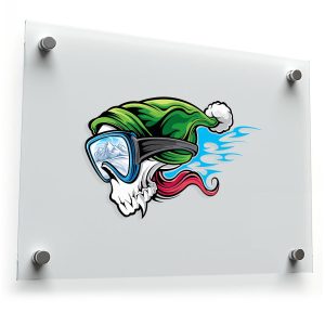 Skull Skiing Sticker