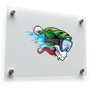 Skull Snowboarder Sticker