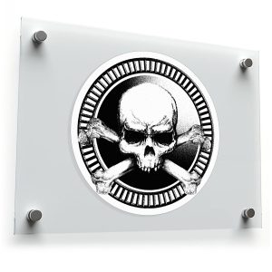 Skull and Crossbones Circle Vinyl Sticker