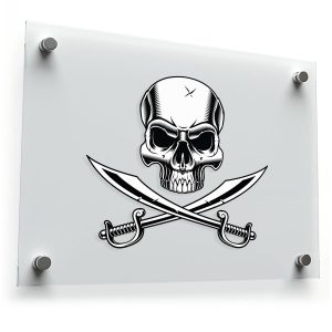 Skull and Crossed Swords Vinyl Sticker