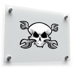 Skull and Crossed Wrenches Sticker