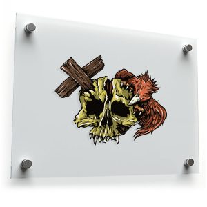Skull and Raven Sticker