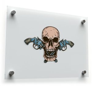 Skull with Crossed Pistols Sticker