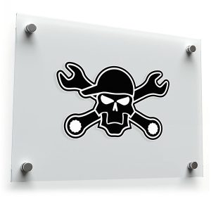 Skull with Crossed Wrenches Sticker