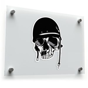 Skull with Helmet Sticker