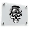 Skull with Helmet Vinyl Sticker