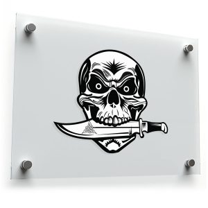 Skull with Knife Sticker