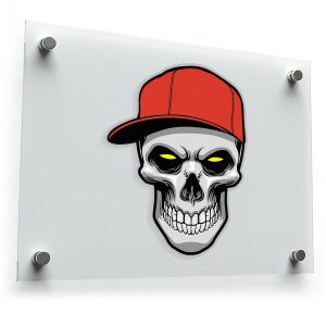 Skull with Red Cap Sticker