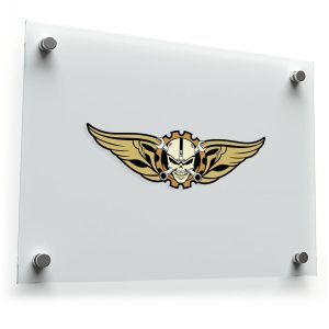 Skull with Wings Gear Vinyl Sticker
