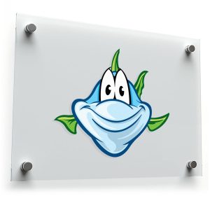 Smiling Blue Fish Sticker