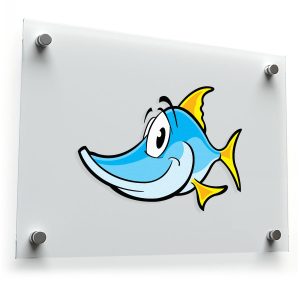 Smiling Blue Fish Vinyl Decal