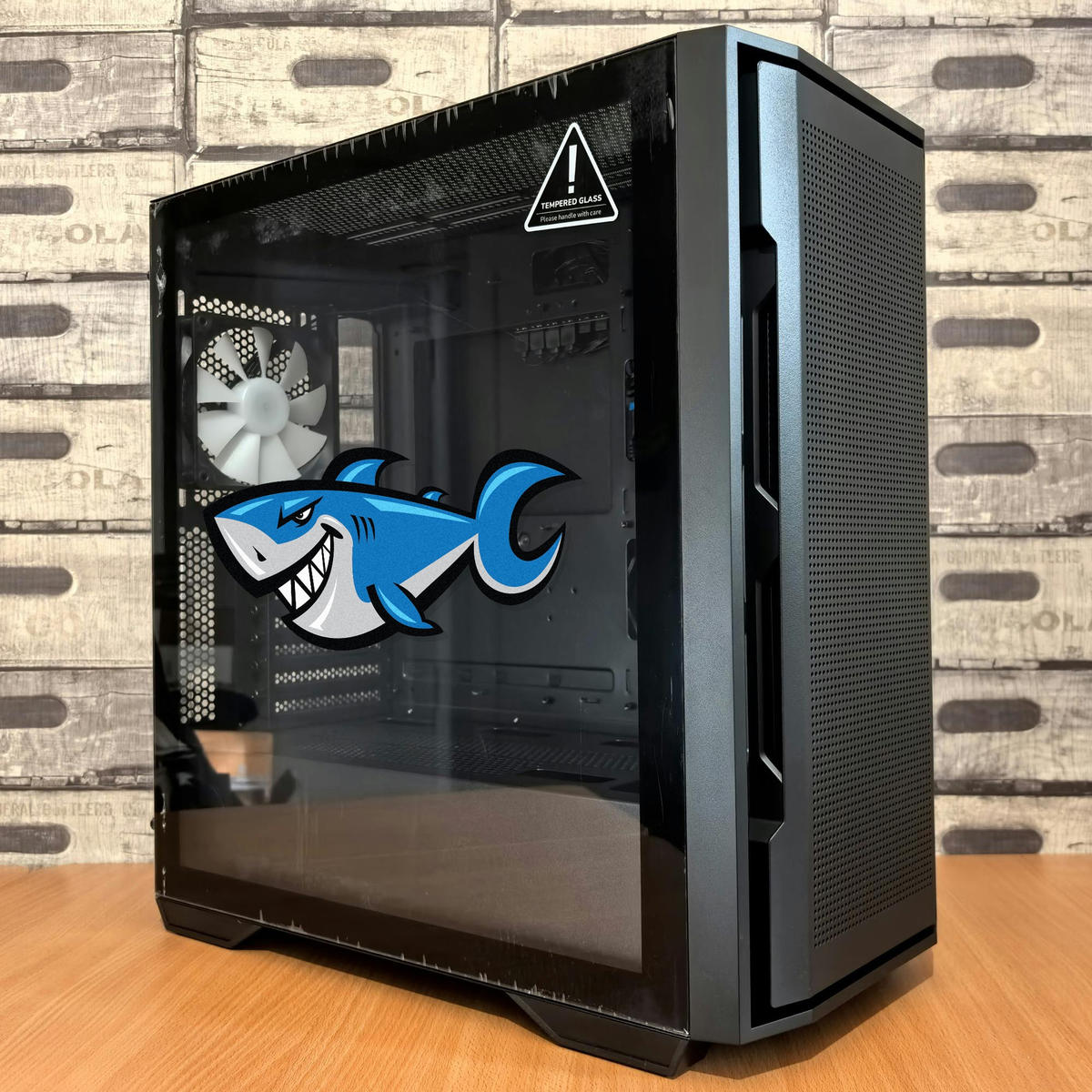 Smiling Shark Cartoon Sticker 6 Smiling Shark Cartoon Sticker - Image 4