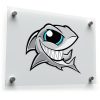 Smiling Shark Cartoon Sticker