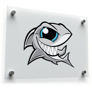 Smiling Shark Cartoon Sticker