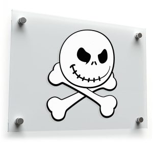 Smiling Skull and Crossbones Sticker