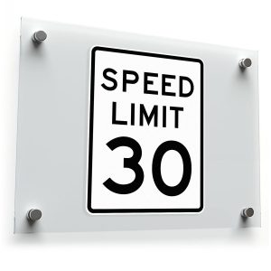 Speed Limit 30" Vinyl Sticker – Bold Black and