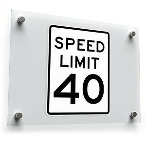 Speed Limit 40 Sticker – Durable Safety Sign Decal