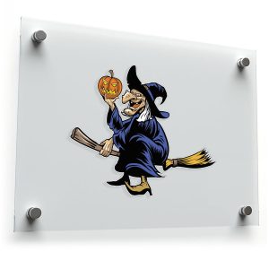 Spooky Witch on Broomstick Sticker