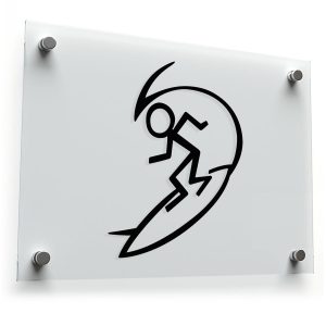 Stick Figure Surfer Vinyl Sticker