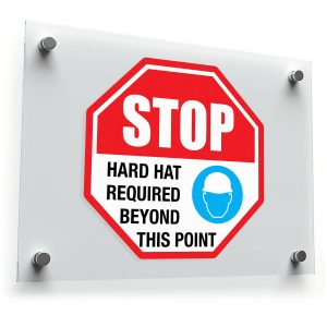 Stop Hard Hat Required Sticker