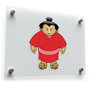 Sumo Wrestler Cartoon Sticker