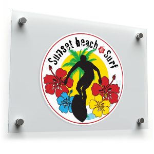 Sunset Beach Surf Vinyl Sticker