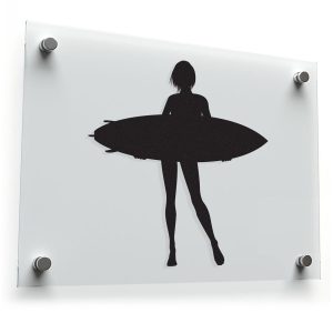 Surfer Girl Silhouette Decal