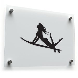 Surfer Girl Silhouette Sticker