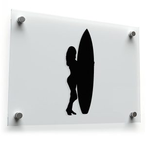 Surfer Girl Silhouette Vinyl Sticker