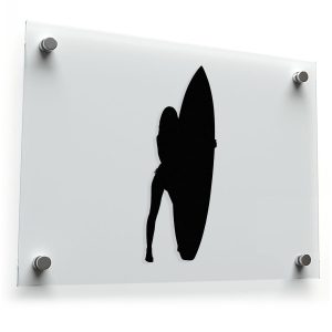 Surfer Girl Silhouette Vinyl Sticker