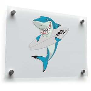 Surfing Shark Sticker