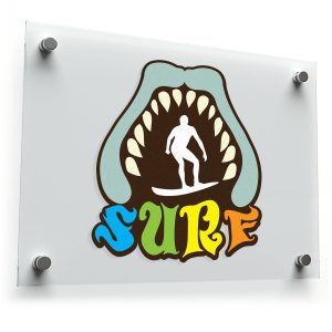Surfing Shark Sticker
