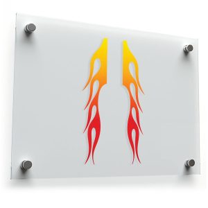 Tall Gradient Flame Vinyl Sticker Set
