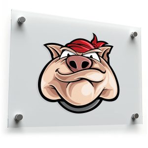 Tough Pig Cartoon Sticker