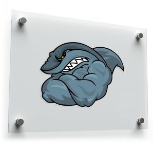Tough Shark Cartoon Sticker