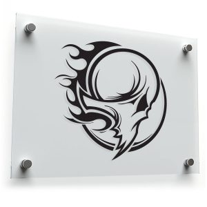 Tribal Flame Skull Sticker