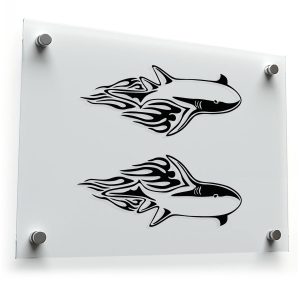Tribal Shark Flame Decal Set