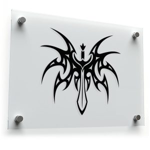 Tribal Sword and Wings Sticker
