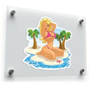 Tropical Beach Girl Sticker