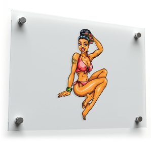 Tropical Pin-Up Girl Sticker