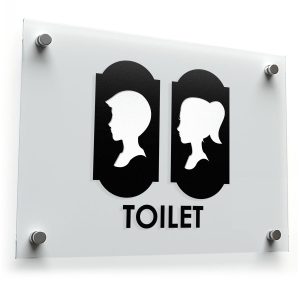 Unisex Toilet Sign Sticker
