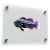 Vibrant Black and Neon Fish Sticker
