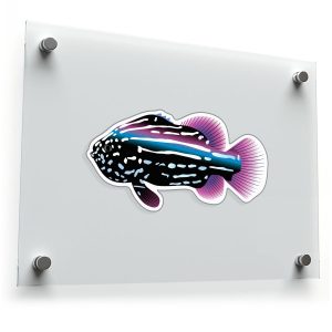 Vibrant Black and Neon Fish Sticker