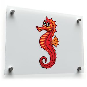 Vibrant Red Seahorse Sticker