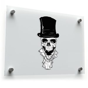 Victorian Skull with Top Hat Sticker